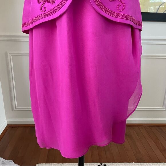 Vintage Constance Saunders Silk Jacket Wrap Skirt Raspberry 10 - Picture 6 of 12